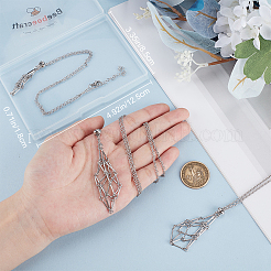 3 шт. 3 стиля ожерелья-мешочки из нержавеющей стали 304 для изготовления самородков драгоценных камней&nbsp;NJEW-BBC0001-25