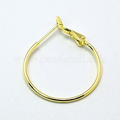 真鍮製フープピアス  ゴールドカラー  20x1.2mm&nbsp;EC259-G