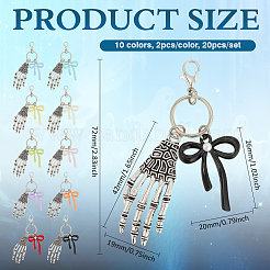 20 portachiavi in lega e perle finte&nbsp;HJEW-MA00055