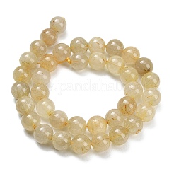 Нити бусин из натурального золота с рутилированным кварцем&nbsp;G-H337-A04-05