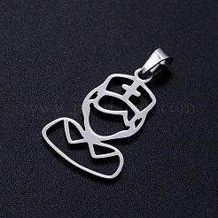 変色しにくい201ステンレススチールペンダント  看護師  ステンレス鋼色  25.5x17x1mm  穴：5x3mm&nbsp;STAS-T046-JN268-1