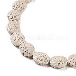 Нити бусин из натурального лавового камня G-H311-01-01