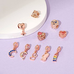 10 шт. 10 стиля из сплава со стразами в европейском стиле MPDL-FS0001-01RG