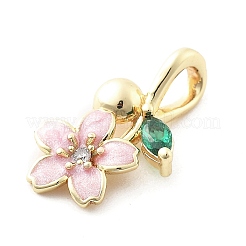Pendentifs avec zircon cubiques à micro-pavés en laiton&nbsp;KK-Q029-03G