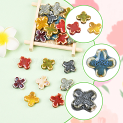 40 шт. разноцветных фарфоровых бусин ручной работы&nbsp;PORC-PA0001-15