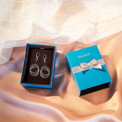 925 orecchini a monachella in argento sterling rodiato&nbsp;JE802A