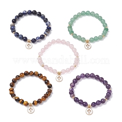 Браслеты с подвесками из эмали из сплава BJEW-JB12243