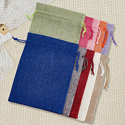 10 шт. 10-х цветные прямоугольные мешочки из мешковины&nbsp;ABAG-SP0001-50