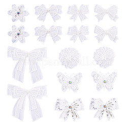 16 шт. 8 стиля полиэстеровое кружево вышитые нитки приклеиваемые/пришивные нашивки&nbsp;PATC-TA0001-13