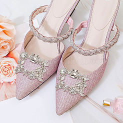 4 шт. 2-х цветное стеклянное украшение для обуви со стразами FIND-GO0002-28