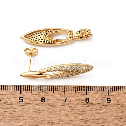 Серьги-гвоздики из латуни с прозрачным кубическим цирконием&nbsp;EJEW-Q042-01B-G