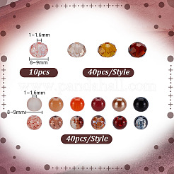610шт набор стеклянных бусин&nbsp;GLAA-GA0002-18