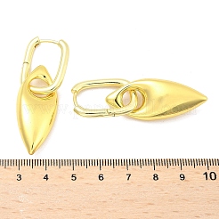 女性用馬の目真鍮フープピアス  ラックめっき  持続的なメッキ  カドミウムフリー＆鉛フリー  18KGP本金メッキ  55.5x16mm&nbsp;EJEW-U057-06D-01G