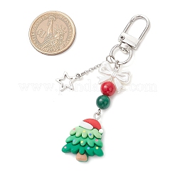 Рождественский подвесной декор из натурального окрашенного машана нефрита HJEW-TA00355