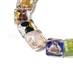 Бусины ручной работы из золотой и серебряной фольги в технике лэмпворк FOIL-C001-01A-01