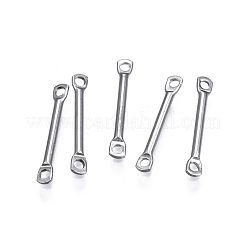変色しにくい304ステンレススチールリンクコネクター  ステンレス鋼色  15x2x1mm  穴：1.2mm&nbsp;STAS-S117-019B
