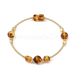 Bracelets en perles rondes d'ambre naturel&nbsp;BJEW-JB14500