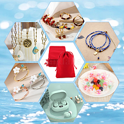 Прямоугольные бархатные мешочки на шнурке TP-BBC0001-06D