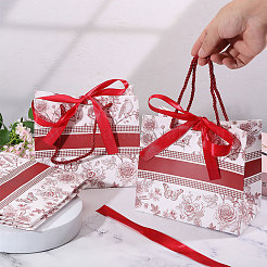 Geschenktaschen aus Papier mit Blumendruck&nbsp;ABAG-WH0044-82D