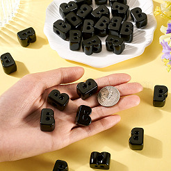 アクリルヨーロピアンビーズ  大穴ビーズ  文字B  21x17.5x13.5mm  穴：6mm&nbsp;OACR-TAC0013-14B