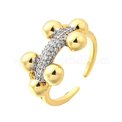 Манжеты из латуни с микро паве кубический цирконий для женщин RJEW-F184-06GP