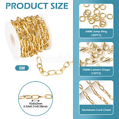 Наборы для самостоятельного изготовления ожерелий из алюминиевой цепи&nbsp;DIY-TA0012-10