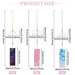 3 шт. 3 стиля японских стеклянных круглых колокольчиков HJEW-BC0001-53