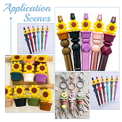 18 шт. 18-х видов листовых горшков и цветочных бусин из пищевого экологически чистого силикона SIL-GO0001-15