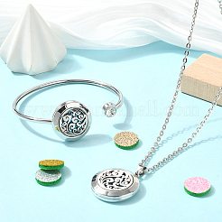 1 шт. браслет-манжета из нержавеющей стали открытого типа и 1 шт. браслет-манжета из нержавеющей стали открытого типа AJEW-SC0004-06C