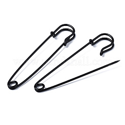 塗装鉄安全ピンをスプレー  ブローチ作りに  キルト針  ブラック  75x17x6mm  穴：4.5mm  ピン：1.5mm&nbsp;IFIN-T017-09A