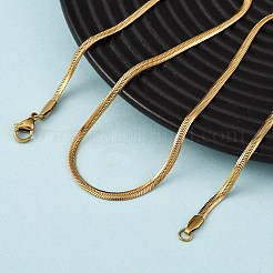 Ожерелья из плоской цепочки-змейки из нержавеющей стали 304 толщиной 2.5 мм NJEW-P338-05G