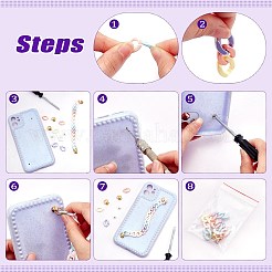 携帯電話ストラップのDIYキット  アクリルリンキングリングを含む  真鍮製ねじナット  プラスチックバッグ  ミックスカラー  リンクリング：16x11.5x3mm  160個/箱&nbsp;DIY-PH0006-43