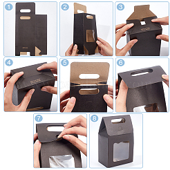 Rechteckige Geschenkboxen zur Aufbewahrung aus Papier mit klarem Fenster&nbsp;LS-CON-WH0095-60