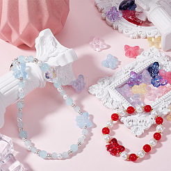 60 шт. 10-цветные прозрачные стеклянные бусины-спрей&nbsp;GLAA-SC0002-66