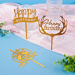 3 Stück Kuchendekoration aus Acryl in 3 Stilen.&nbsp;FIND-TA0010-38B