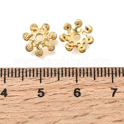 Messing Micro Pave klare Zirkonia Perlenkappen&nbsp;KK-G600-19G
