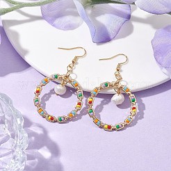 Золотые серьги-кольца из нержавеющей стали 304 EJEW-MZ00126