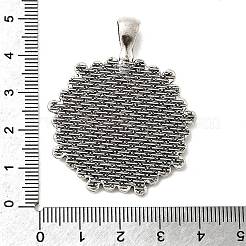 Круглая подвеска в виде кабошона из сплава цветов в тибетском стиле TIBEP-Q055-09AS-RS