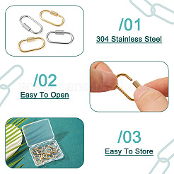 10 шт. 2 цвета ионного покрытия (IP) 304 нержавеющая сталь винтовой карабин замок подвески&nbsp;FIND-TA0005-44