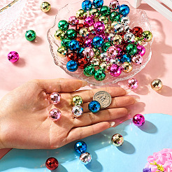 80 pièces 8 couleurs placage perles acryliques&nbsp;PACR-BG0001-01