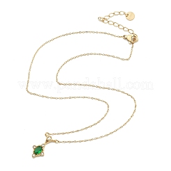 Colliers pendentifs en acier inoxydable 304 avec zircon cubique vert pour femmes&nbsp;NJEW-C078-01E-G