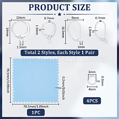 2 пара 2 стилей 925 фурнитуры для сережек с застежкой-русалкой из стерлингового серебра&nbsp;STER-UN0001-90