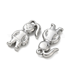 304ステンレスペンダント  怒っている女の子のチャーム  ステンレス鋼色  20x10x3mm  穴：1.6mm&nbsp;SA-CBAAC28-19P