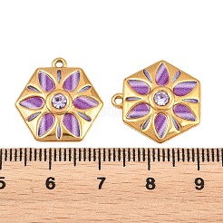 304 Edelstahl-Emaille- und Strass-Anhänger&nbsp;LS-STAS-G398-26G-03