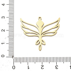 ステンレスペンダント201個  レーザー切断  ウイングチャーム  ゴールドカラー  25.5x29x1mm  穴：1.4mm&nbsp;LS-STAS-Z162-01G