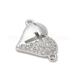 Ciondoli connettore in ottone con micro pavé di zirconi chiari&nbsp;KK-E796-05P