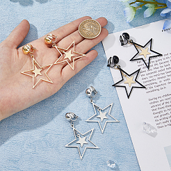 3 пара двухцветных латунных серег-клипс EJEW-FI0002-71