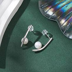 Натуральные жемчужные ушные шпильки EJEW-P286-15P