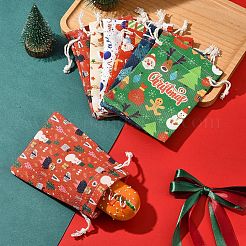 12 шт. 6 стиля тканевых мешков для хранения с рождественской тематикой ABAG-FS0001-09