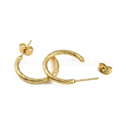 Круглые серьги-гвоздики из нержавеющей стали 304 с ионным покрытием (IP) EJEW-M218-06G